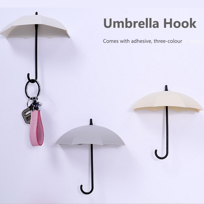 3 stuks paraplu sleutelrek muurbevestiging zelfklevend geen boren decoratieve hanger
