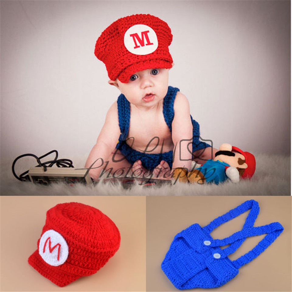 Gehaakte Baby Boy Gentleman Hoed Strikje Broek Set Gebreide Muts Baby Pasgeborenen Foto Props Baby Breien Outfits 1 set MZS-15039