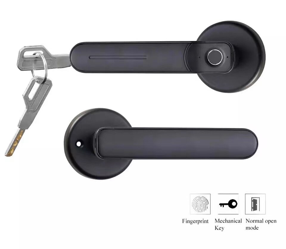Smart Fingerprints Door Handle Home Lock Biometric Digital Electronic Bluetooth Zinc Alloy Apartment Door