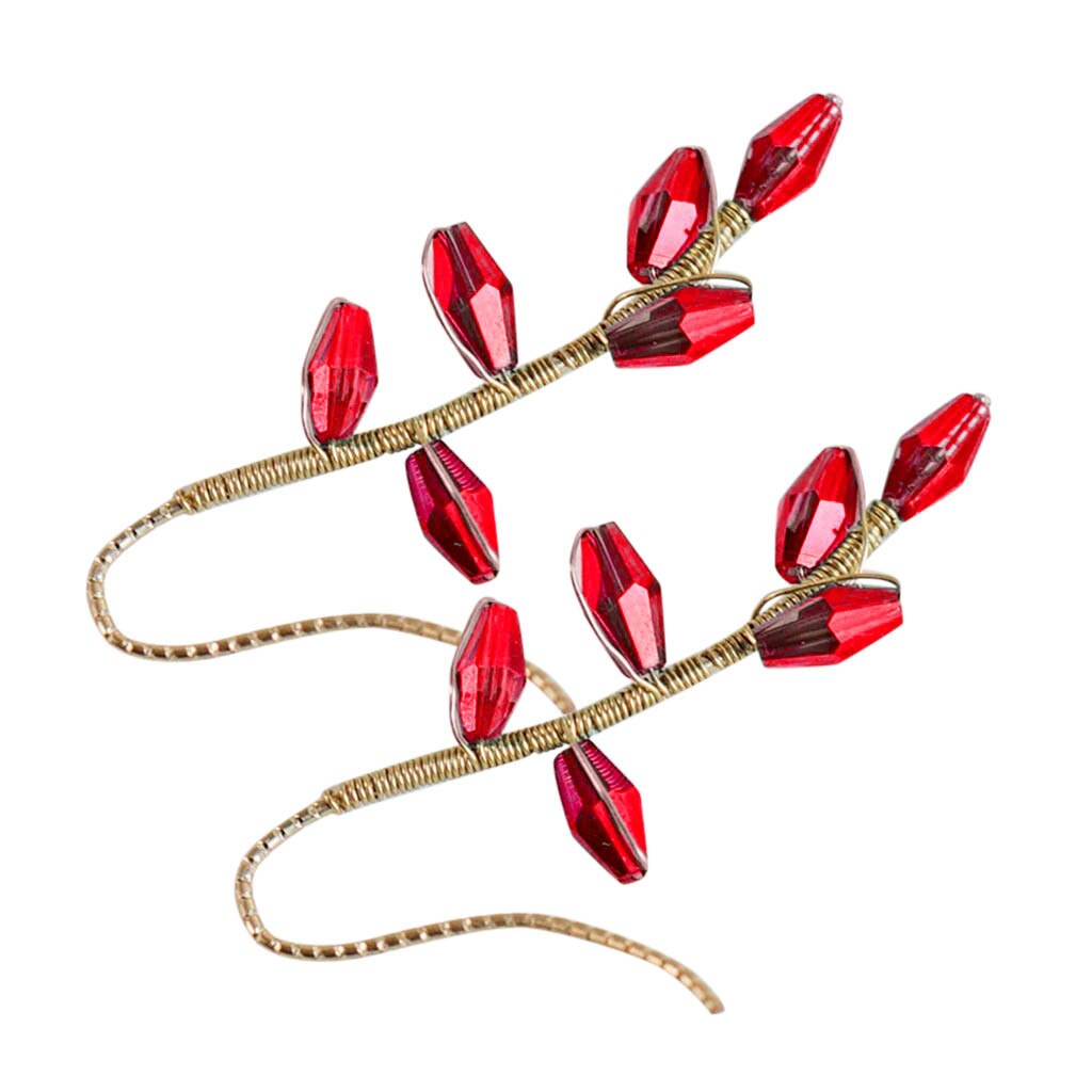 Women Earring Cartilage Tragus Gauge Earrings Beading Ear Hook Handmade Beaded Earrings Accessory Jewelry: RD