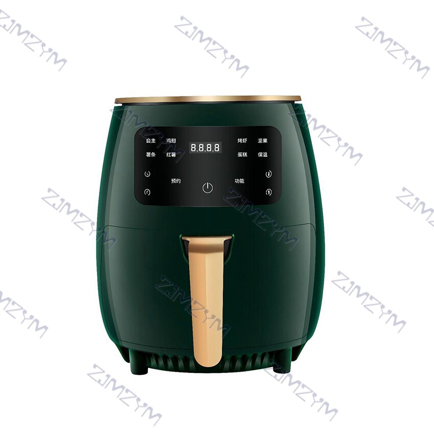 1500W 4.5L Air Fryer Oil free Health Fryer Cooker Home Multifunction Smart Touch LCD Airfryer Pizza Fryer For French Fries 220V: green