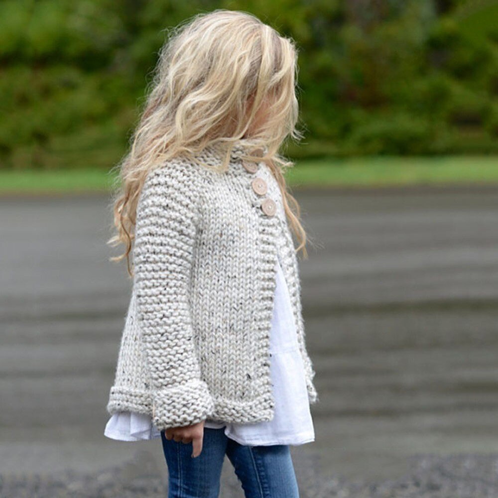 Toddler Kids Baby Girls Outfit abbigliamento bottone maglione lavorato a maglia Cardigan cappotto top abbigliamento per bambini abbigliamento per ragazze