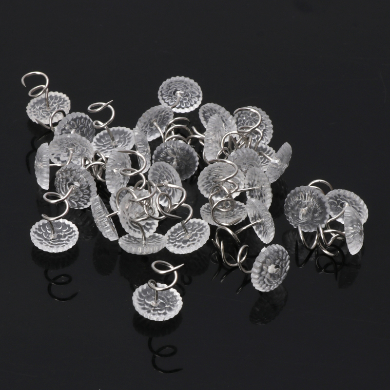 Pasador de cabeza de plástico para tapicería de sofá y silla, accesorios de protección de muebles, cabezal transparente, 10-50 piezas