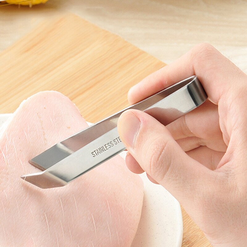 Fur Remover Seafood Tools Kitchen Pull Feather Stainless Steel Forceps Plier for Pig Chicken Meat Epilation Clip