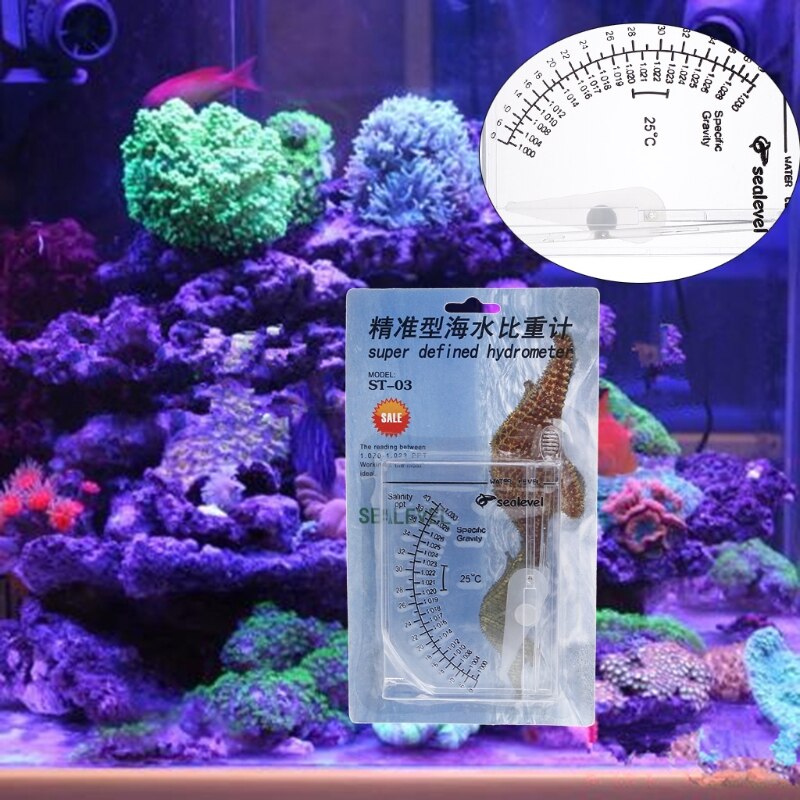 Marine Hydrometer Reef Fish Tank Aquarium Water Salinity Specific Gravity Test M0XD
