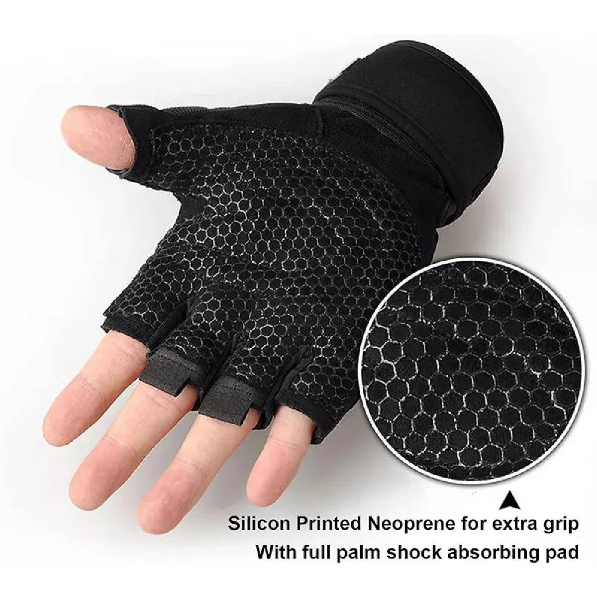 Gymhandschoenen voor dames heren Fitness Gewichtheffen Polsband Handschoenen Body Building Training Sportoefening Fietshandschoen Schokbestendig