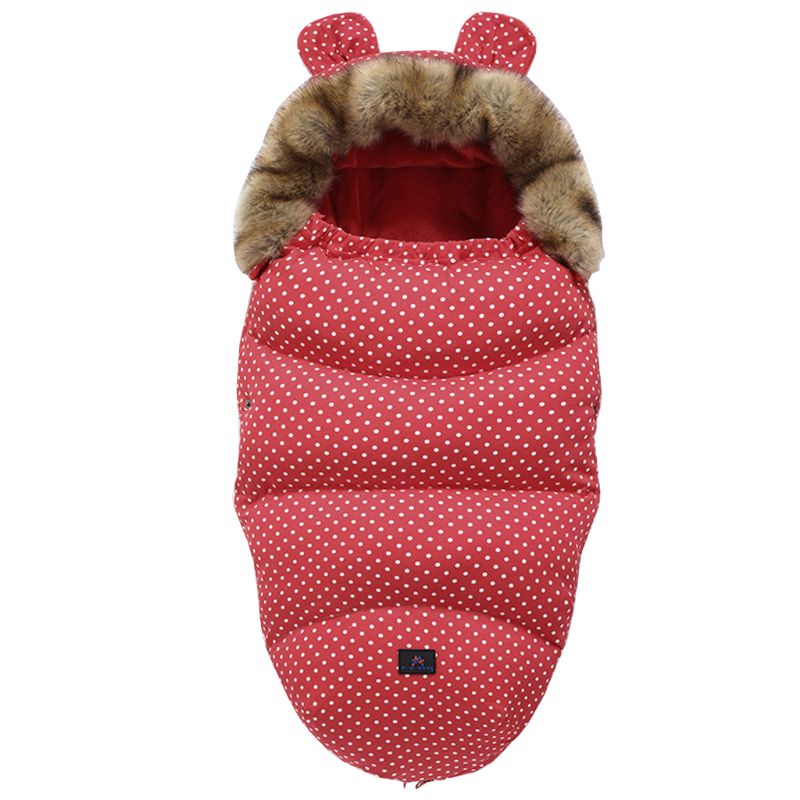 Newborn Baby Winter Warm Sleeping Bags Infant Button Knit Swaddle Wrap Swaddling Stroller Wrap Toddler Blanket Sleeping Bags: 9FF1000439-R