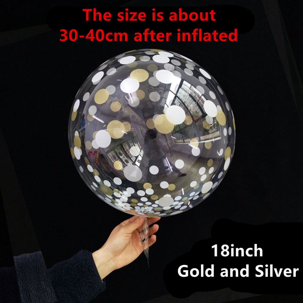 5Pcs 18inch Transparent Bobo Bubble Balloons Multi Confetti Balloon Wedding Birthday Party Decorations Air Baloons Globes
