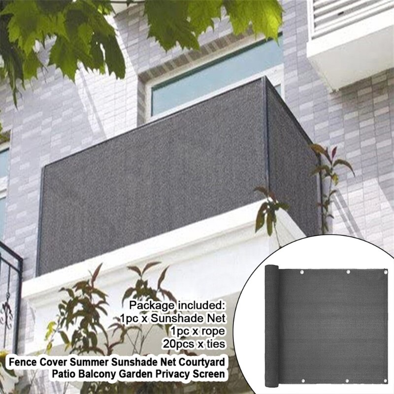 Black/Grey Balcony Privacy Cover Mesh For Home Yard Courtyard Patio Balcony Garden Cover Summer Sun Protect Outdoor