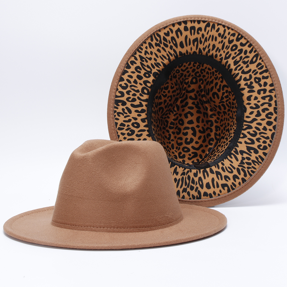 Fedora Vrouwen Hoeden Luipaard Print Patchwork Solid Mannen Vrouwen Panama Vilten Hoeden Winter Jazz Vrouwen Fedora Hoed Sombrero De Mujer: 05