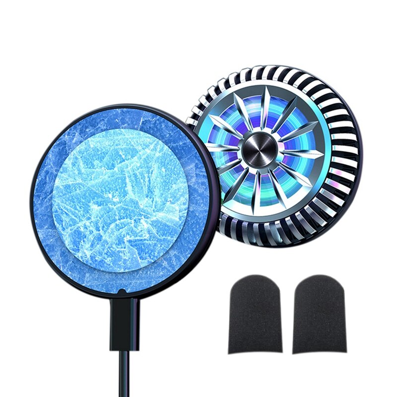 Magnetischer handy-kühler + fingerlinge für handyspiele, halbleiter-metalllüfter, kühlventilator: Default Title