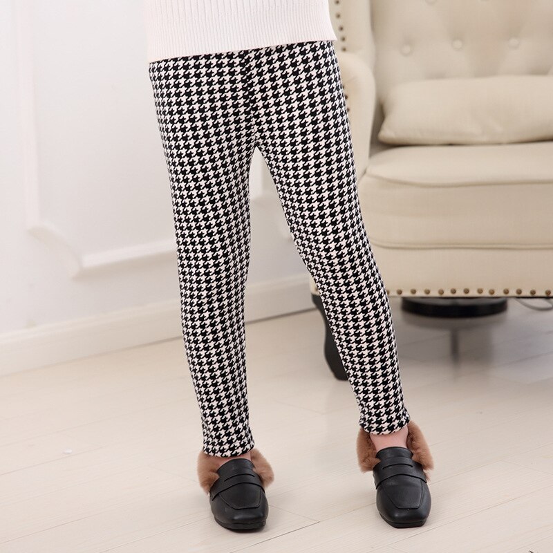 Flickbyxor barn flickor leggings tjocka varma barn elastiska midja byxor flickkläder för vinter höst 3-10t pennbyxor: Vit / 6