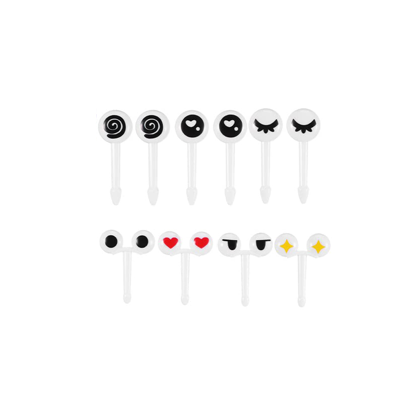 Cute Mini Food Picks Children Animal Toddler Cartoon Snack Cake Dessert Food Fruit Forks With Cutter Silicone Lunch Box Dividers: Pinkish Grey