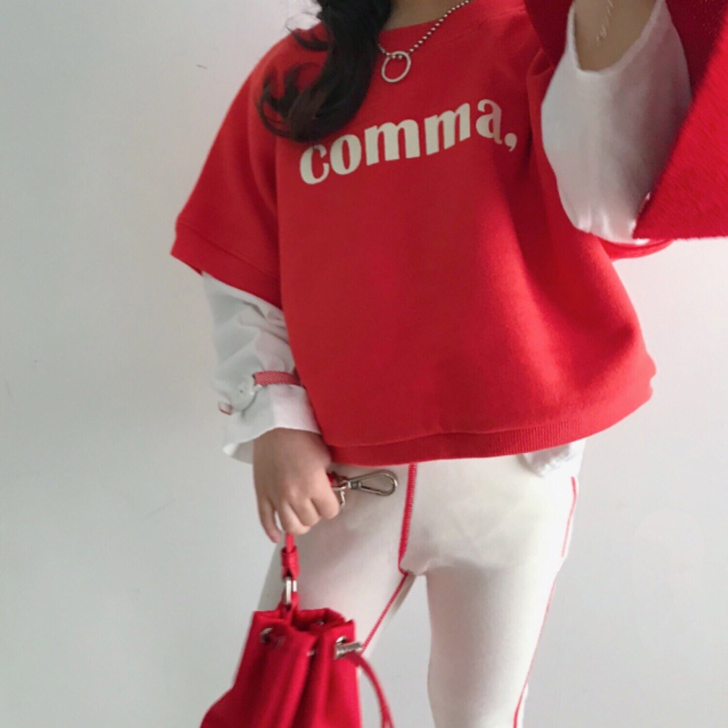 Spring Summer Girls Letter Vest Kids Korean Vest: Red / 6