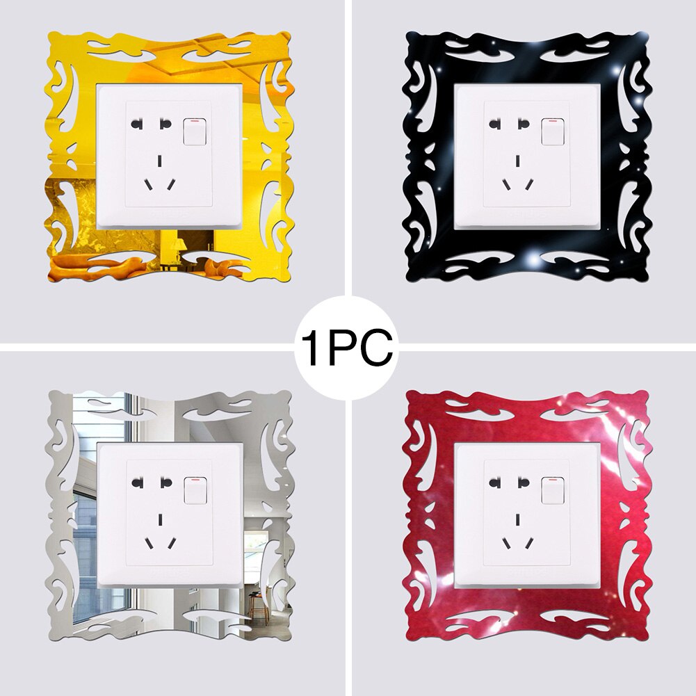 Marco protector acrílico para decoración del hogar luz de pared DIY toma cuadrada extraíble interruptor a prueba de agua para sala de estar