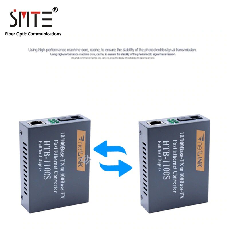 netLINK Media Converter HTB-1100S-A/B Optical Fiber Media Transceiver 25km SC 10/100M Single Mode Duplex