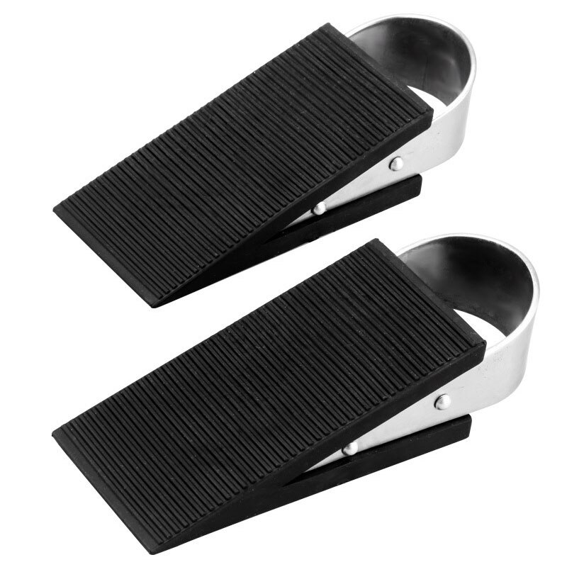 Rubber Door Stopper with Steel Handle Heavy Duty Wedge Rubber Door Stop Collision Mute Door Holder Works on All Surfaces AA