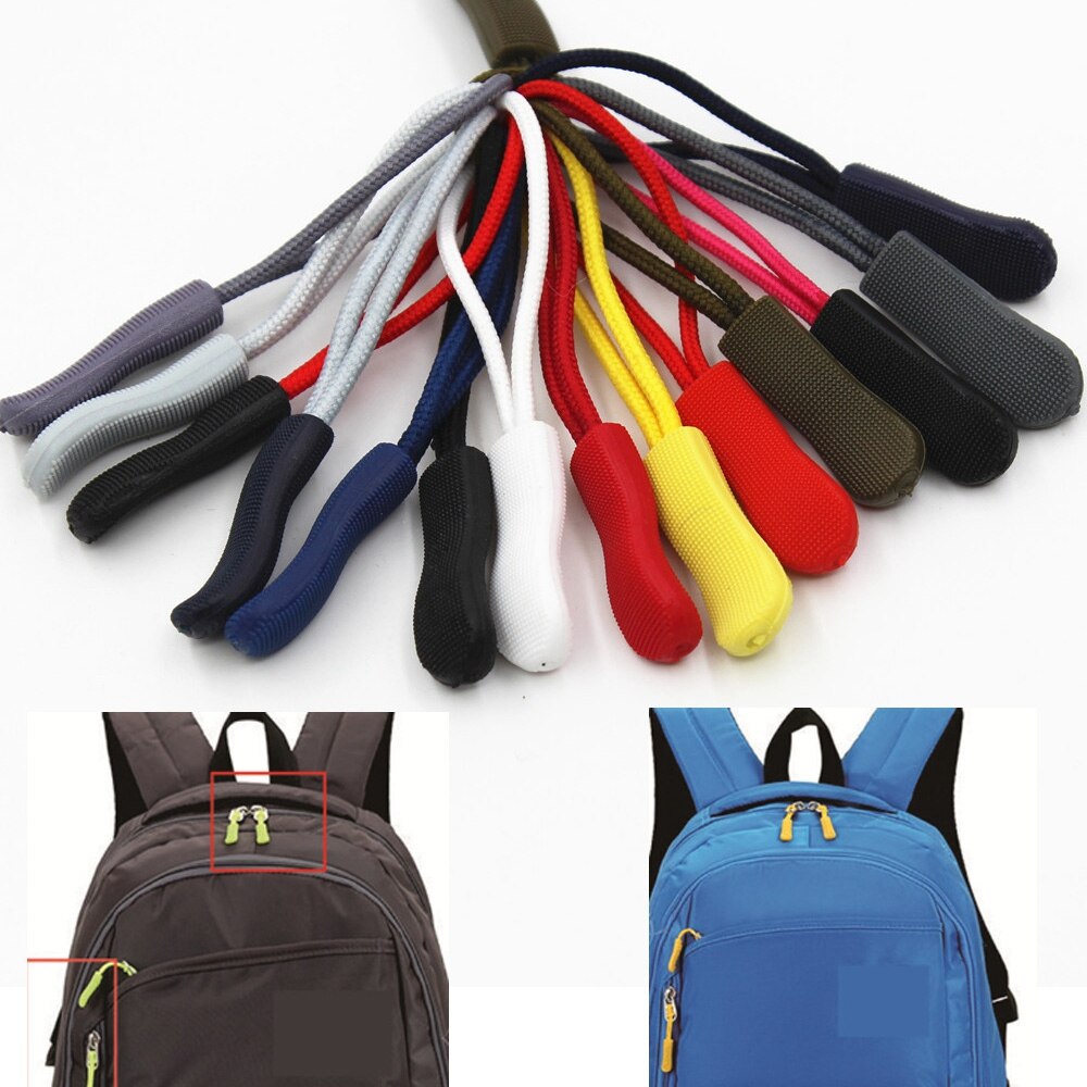 10Pcs Rits Puller End Fit Touw Tag Bag Accessoires Fixer Zip Cord Tab Vervanging Clip Gebroken Gesp Reistas koffer Tent