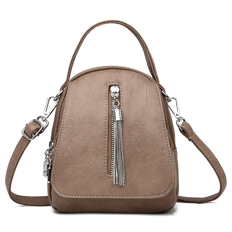 Små messenger tasker til kvinder sac a main chain kvast crossbody tasker til kvinder læder håndtasker dame skulder taske clutch: Khaki