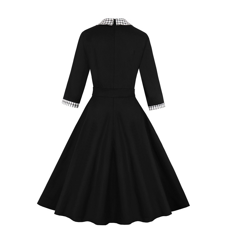 Robe femme Vintage 4XL, grande taille, Patchwork, manches offre spéciale, automne hiver 3/4 3XL