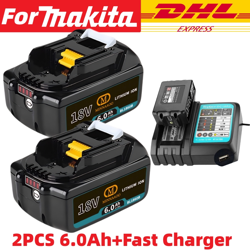For Makita 100% Genuine 18V 6.0Ah/5.0Ah Li-ion Battery BL1860B BL1830 BL1850 BL1860b for Power Tools🔋