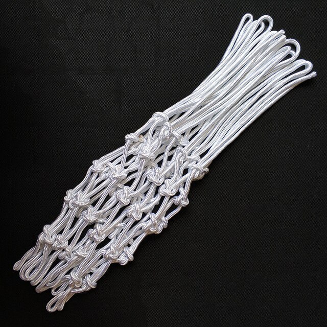 Standard Basketball Net Durable Nylon Thick Thread Three Color Universal Basketball Net Mesh Replacement Basketball Basket Net: pure white bold