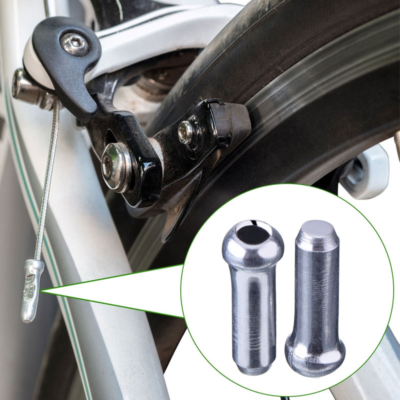 10 stk./parti aluminiumslegering cykel cykelbremsekabelspidser crimps gear indre kabel endehætter trådrør