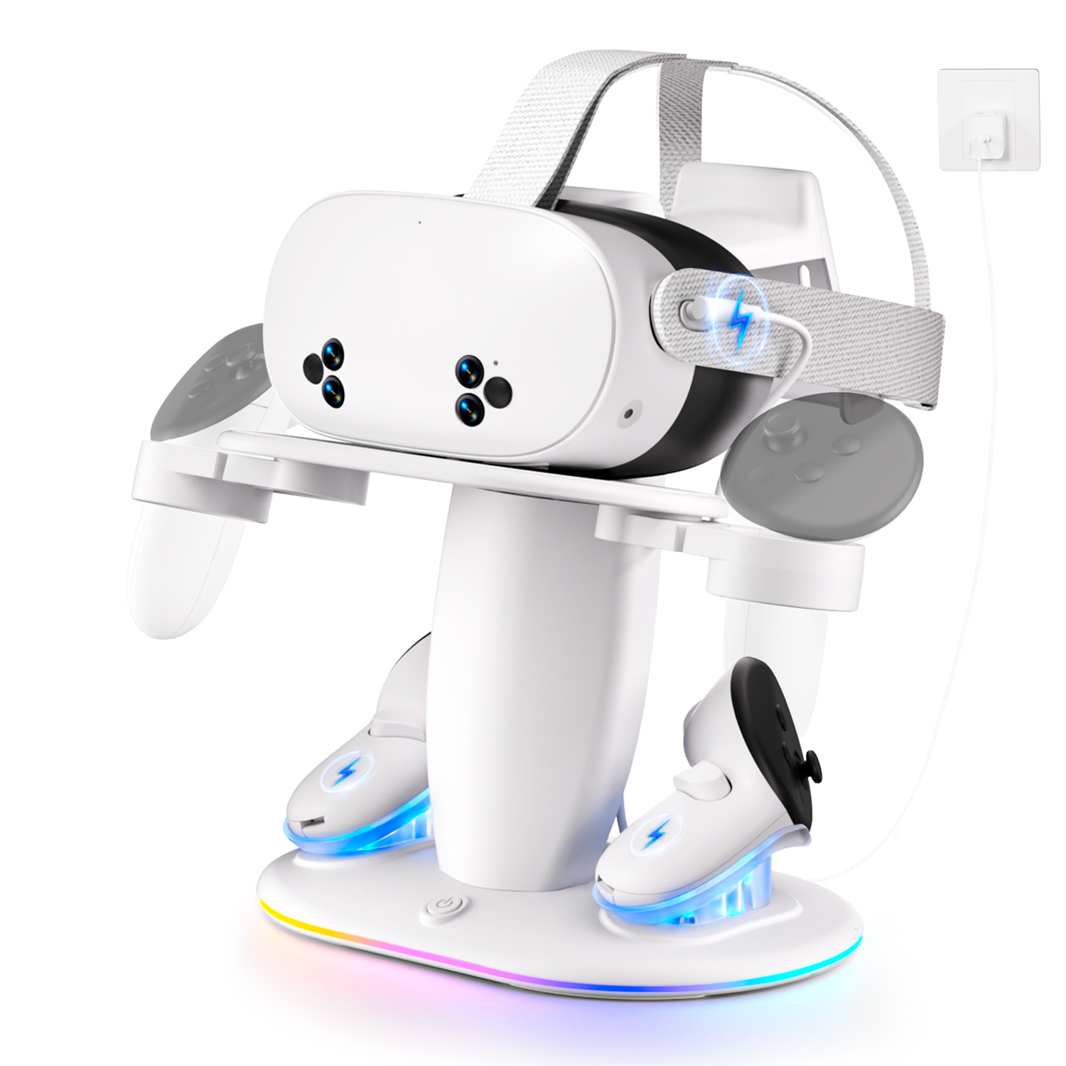 VR-headsetcontroller Oplaaddock voor Meta Quest 3S 3 2 VR-displaystandaard met 2 oplaadbare batterijen Opladerbasis