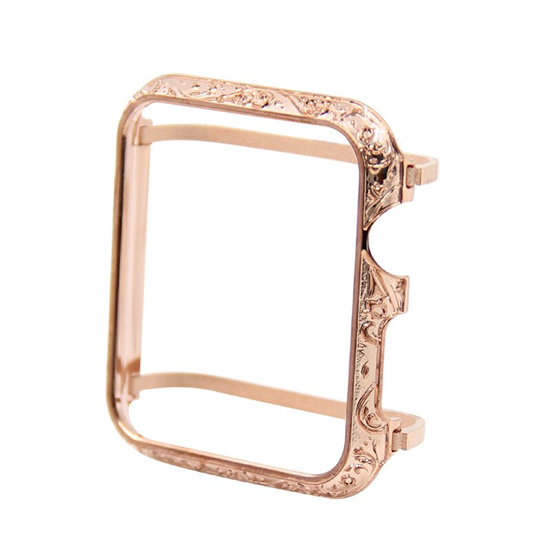 Boîtier de montre pour apple watch séries 1 2 3, coque en aluminium sculpté pour apple iwatch séries 3 et 38mm-42mm, boîtier de protection à cadre métallique