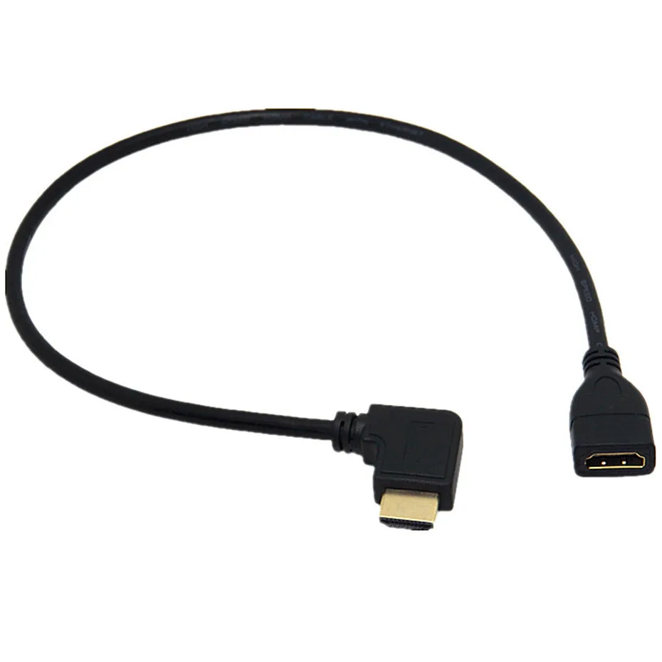 15/50cm 1080P HD Extender Cord 90 Degree Up/Down/Left/Right Angle Male To Female Extension Cable for PC TV DVD Monitor Projector