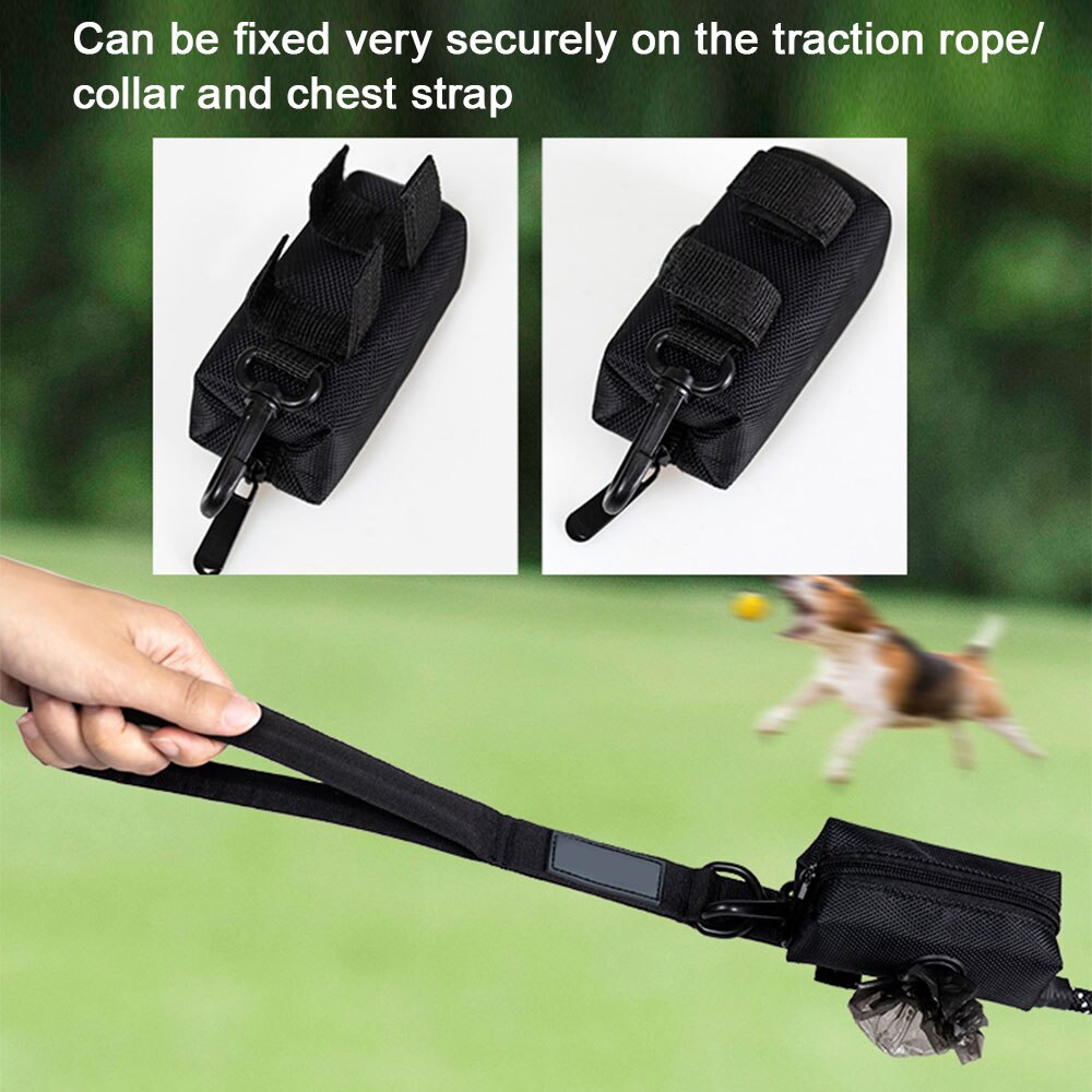 Bolsas de basura con cremallera para recoger excrementos de perro y mascota, bolso para ganchillo, dispensador portátil, suministros para mascotas