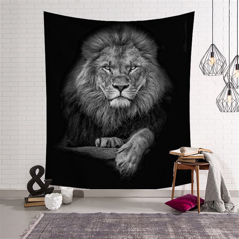 Tapiz de cráneo de Mandala para colgar en la pared, tapices de cambio de fase de Luna, decoración de dormitorio: H