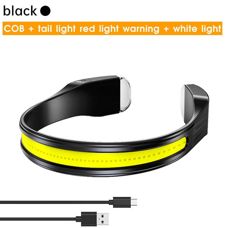 LED Rechargeable Headlamp Book Light for Reading Neck Light Head Lamp for Forehead Waterproof Super Bright COB Camp Head Light: changeable / Beige