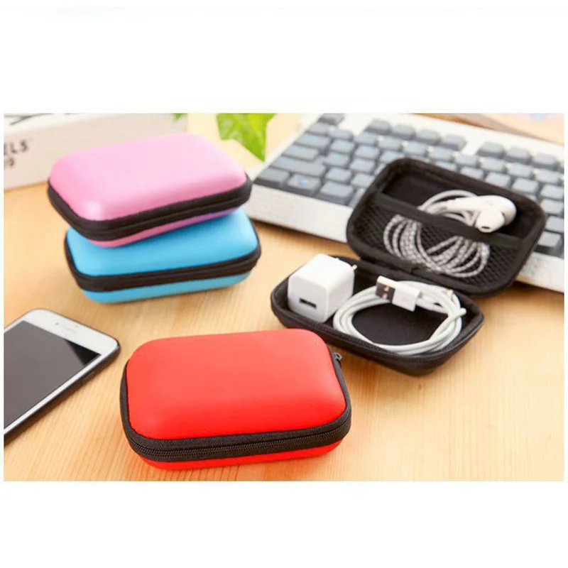 Retângulo saco de armazenamento do telefone móvel cabo dados carregador pontas dos dedos pacote saco portátil zip lock organizador caso caixa armazenamento