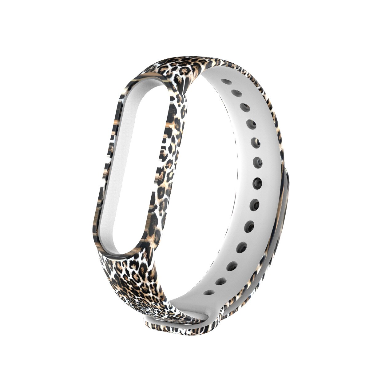 Print Pattern Bracelets Mi Band5 Mi Band 6 Strap Sports Wristband Adjustable Bracelets For Sport Silicone TPU straps: Leopard print