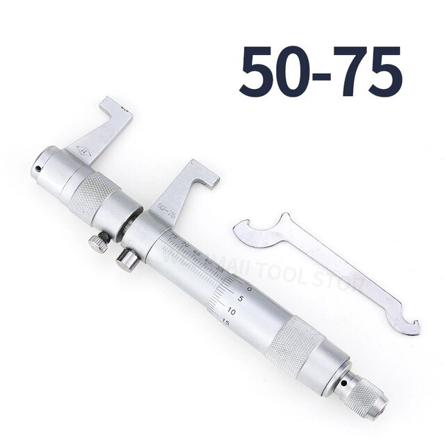 Micrómetro de diámetro interior de 5-30/25-50/50-75mm, calibrador de tornillo métrico de precisión de 0,01 MM, herramienta de medición de tamaño interno: 50 75MM
