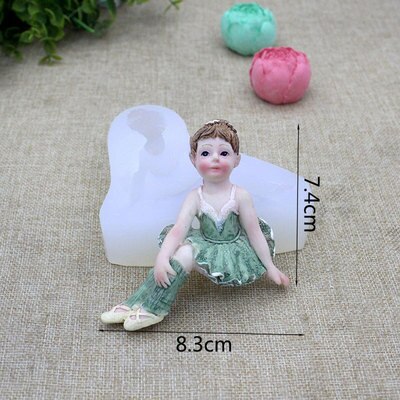 PRZY Silikon bilden Ballett Mädchen Fondant Kuchen Silikon bilden Ballett Modell Schokolade Backen bilden Tonne Harz Formen Silikon Gummi: Beige