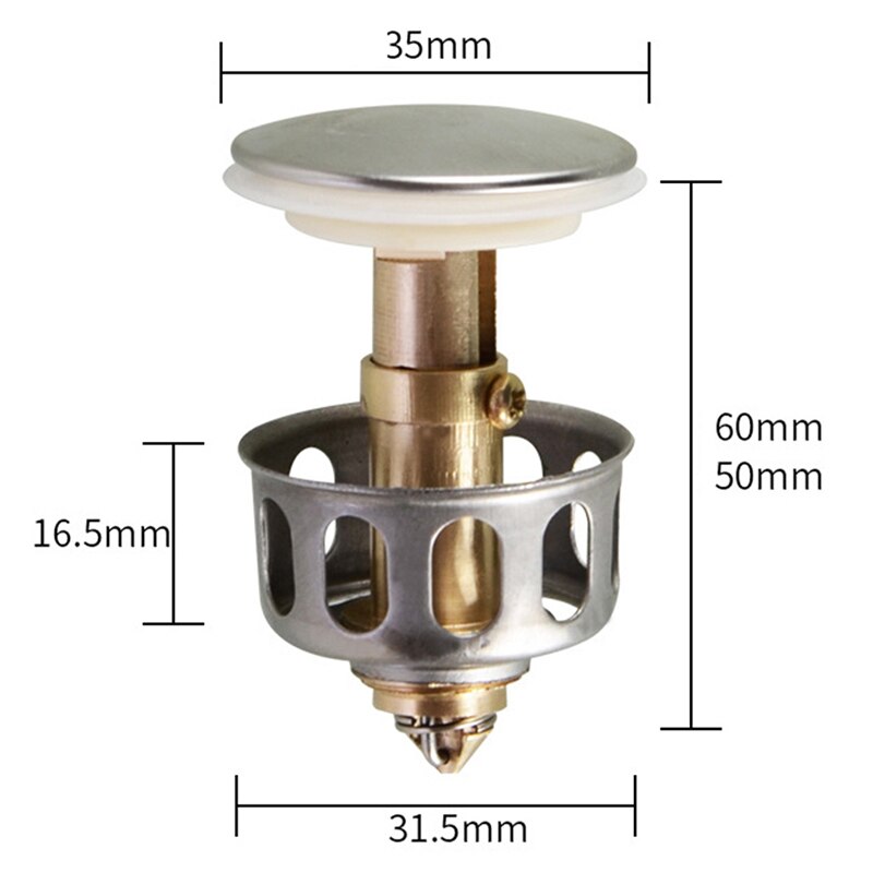 Filtro de desagüe Universal para lavabo, tapón de desagüe para lavabo