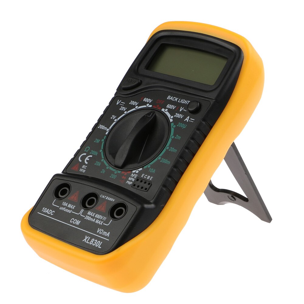 Digitale Voltmeter Amperemeter Ohm Multimeter AC DC OHM Volt Tester Test Huidige: YELLOW