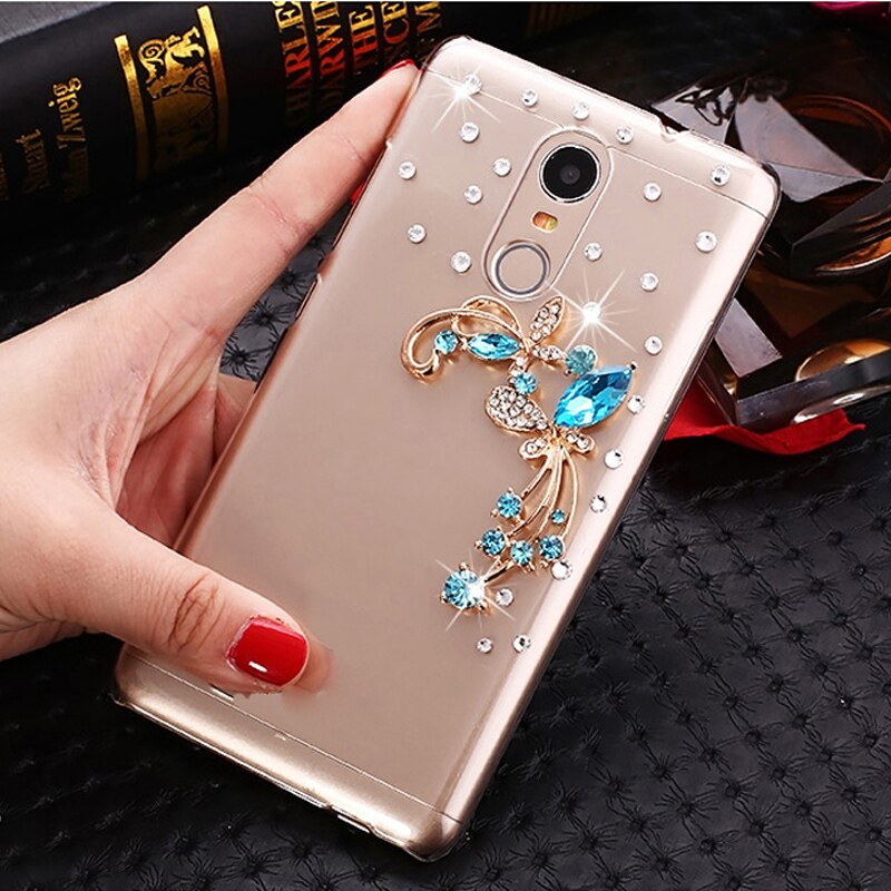 Glimlach Case voor Lenovo K6 Note Cover 5.5 inch 5 Stijl Mode Blauwe Vlinder bloemen Rhinestone Case voor Lenovo K6 note Funda