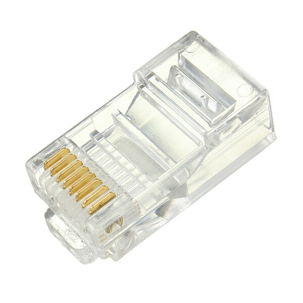 50Pcs Crystal Head Ethernet Cable Connectors RJ45 RJ-45 CAT6 Modular Cable Head Plug Ethernet Gold Plated Network Connector