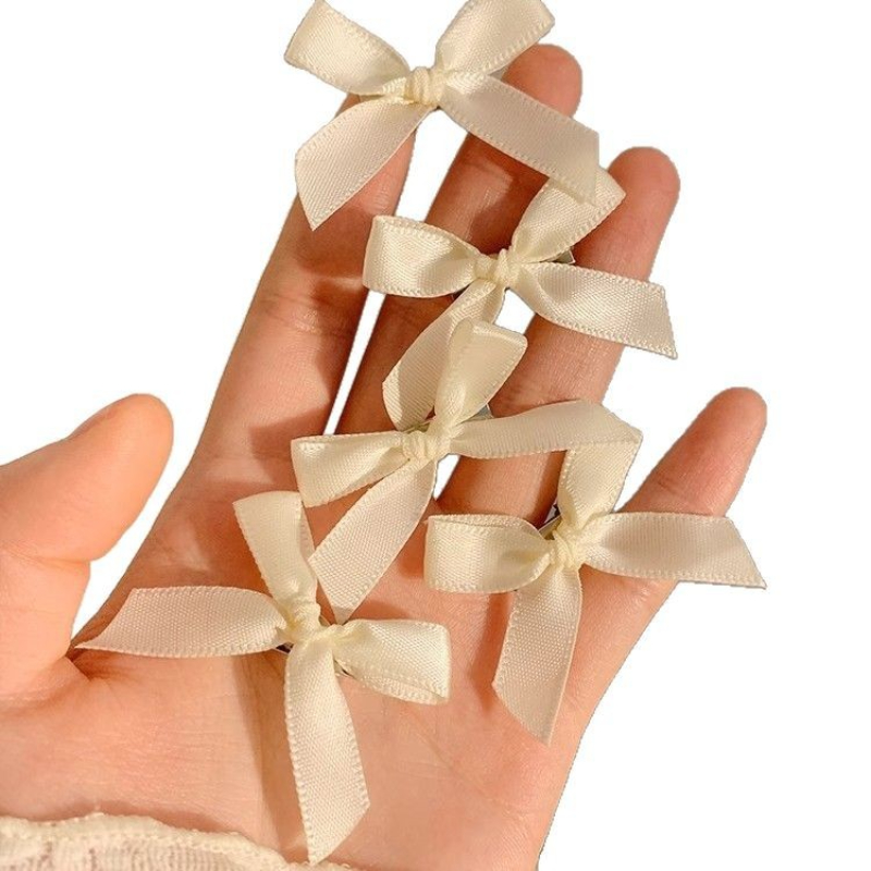 10 Uds Mini pinzas para el cabello con lazo 4cm estilo Ballet dulce cinta lazo horquilla accesorios para el cabello para niñas pasadores rosas, blancos y rojos