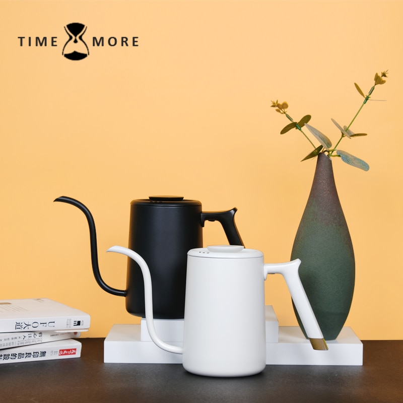 TIMEMORE-hervidor de agua Vertical con cuello de cisne, máquina de café con flujo de agua, mango ergonómico, 700ml, 6mm