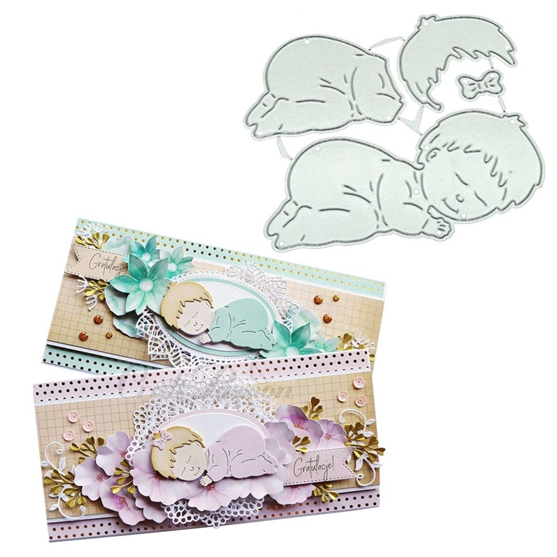 Sleeping Baby Metal Cutting Dies Craft Stamps Die Cut Embossing Card Making Stencil Frame