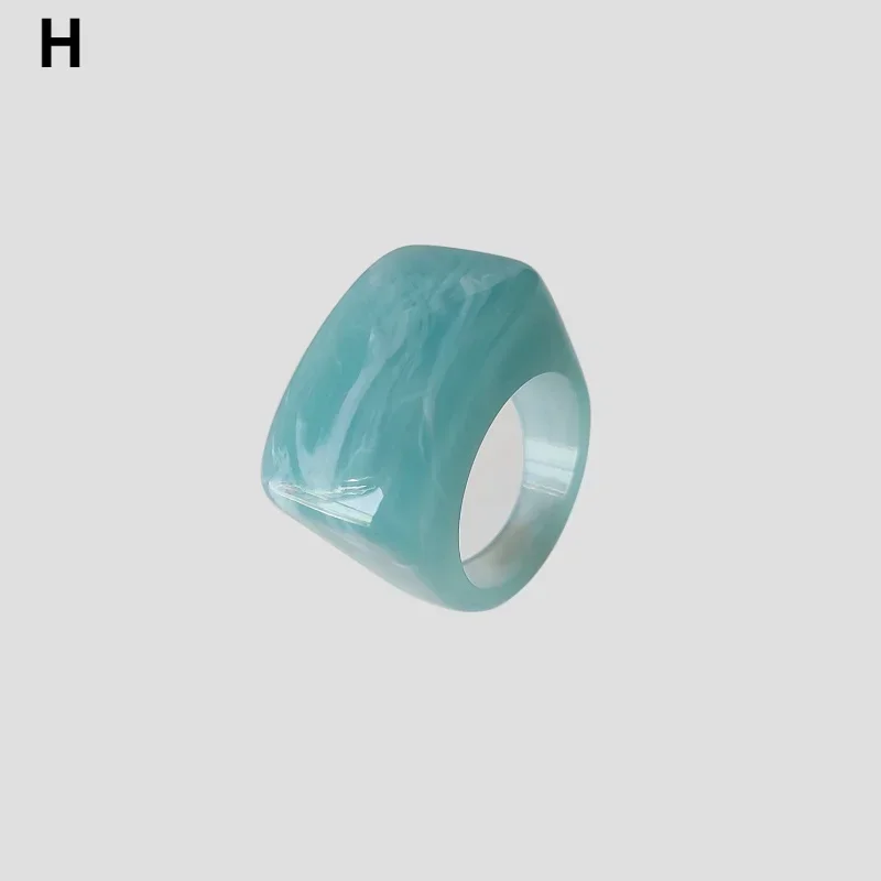 Bague créative en résine acrylique, Vintage, Simple, géométrique, carrée, pour femmes et hommes, bijoux: Rose