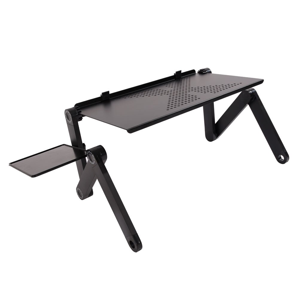 Aluminum Alloy Laptop Table Adjustable Portable Folding Computer Desk Students Dormitory Laptop Table Stand Tray For Sofa Bed: 42CM NO Fan