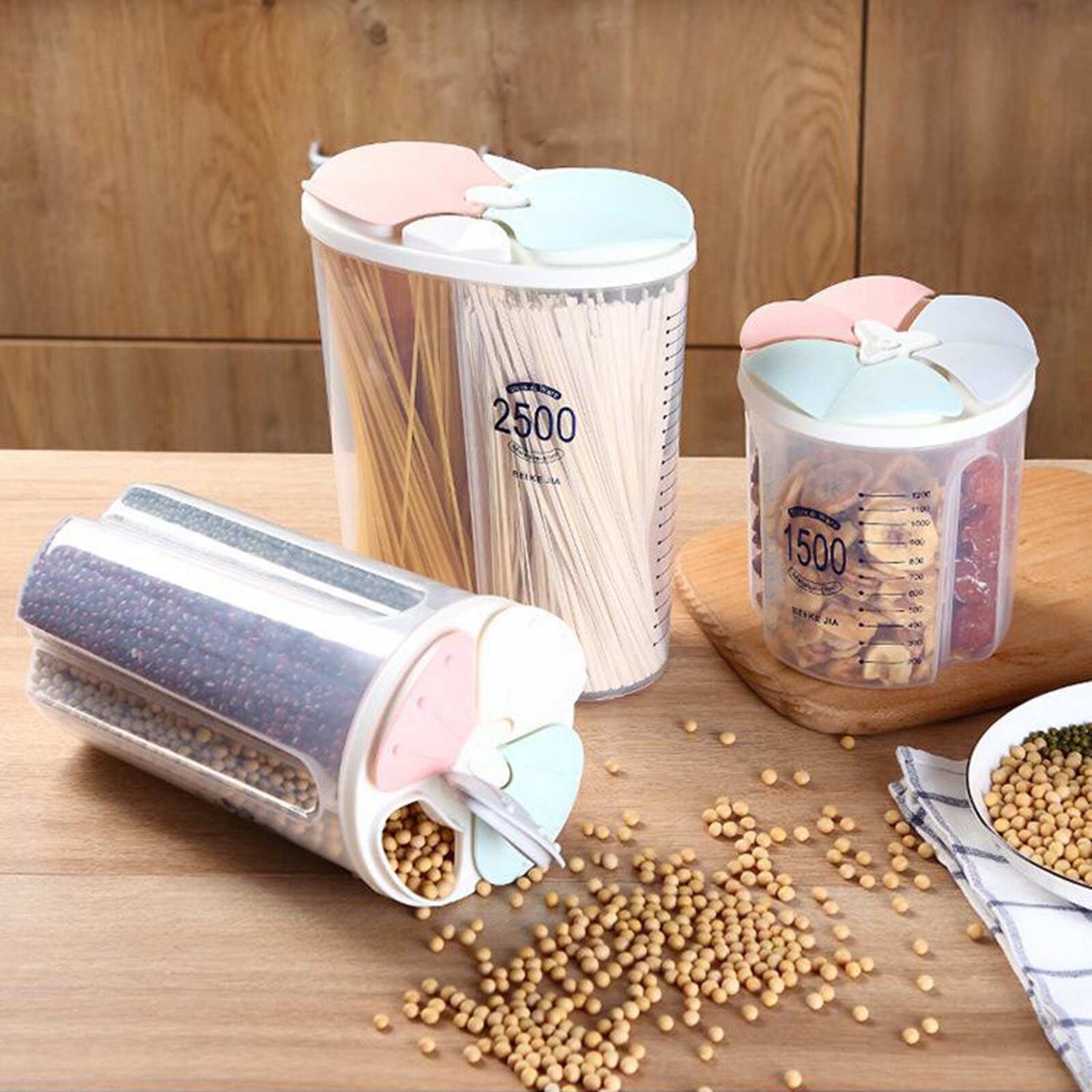 1pc Food Storage Containers - Cereal &amp; Dry Food Storage Containers for Sugar, Flour, Snack, Baking Supplies