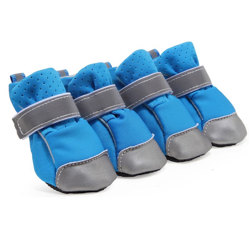 4 stks/set Hond Schoenen Zachte Bodem Anti-Slip Comfortabele Schoenen Waterdichte Reflecterende Laarzen Schoenen Voor Kleine Honden Schoenen