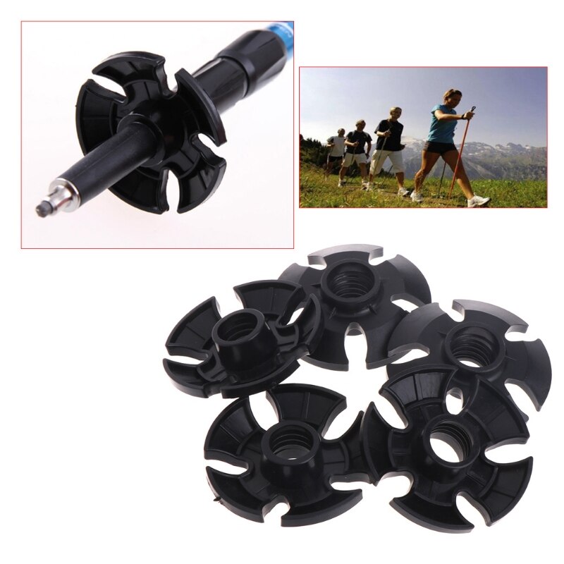 5pcs Climbing Trekking Pole Tips Replacement Snow Flake Mud Guard Basket Cap Ski