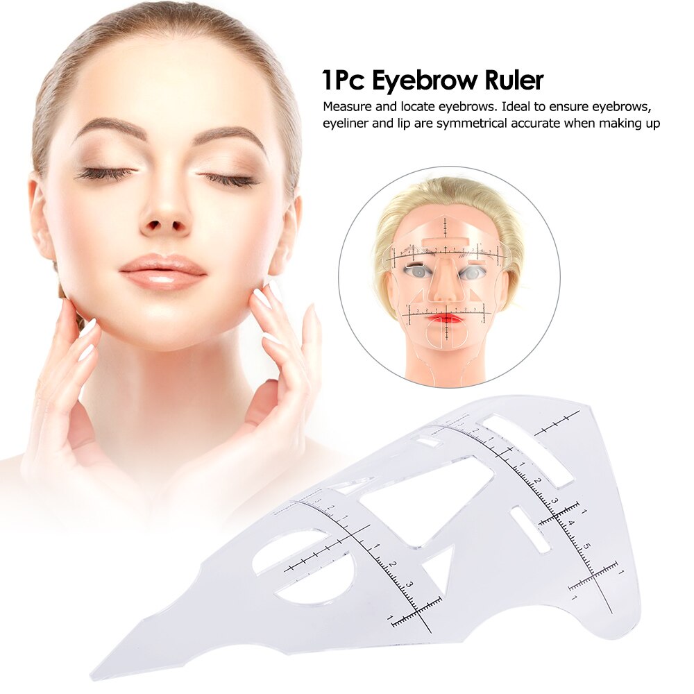 Microblading øyenbryn sjablong forme linjal ansikts fil guide linjal permanent øyenbryn leppe makeup shaper mal måleverktøy